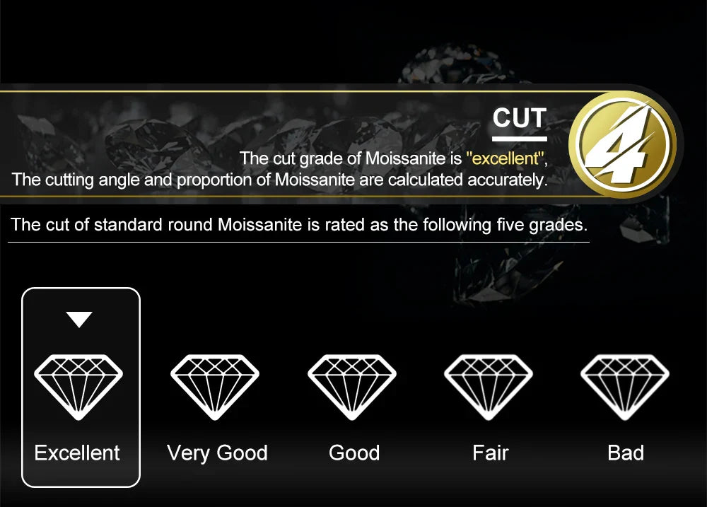 D Color Moissanite Stud Earrings For Women Top Quality 100% 925 Sterling Silver Sparkling Wedding Jewelry Shining Ear Accessory