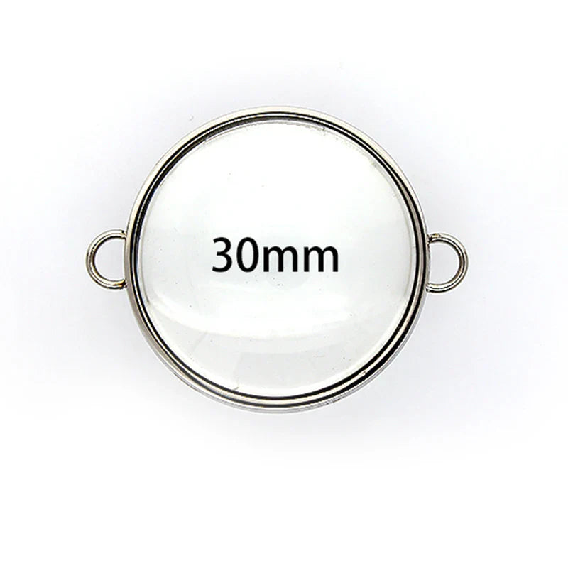 13pcs 17mm 23mm 28mm Women Bracelet Floating Locket Double Curved Glass Living Memory Locket Stainless Steel Jewelry Medallion