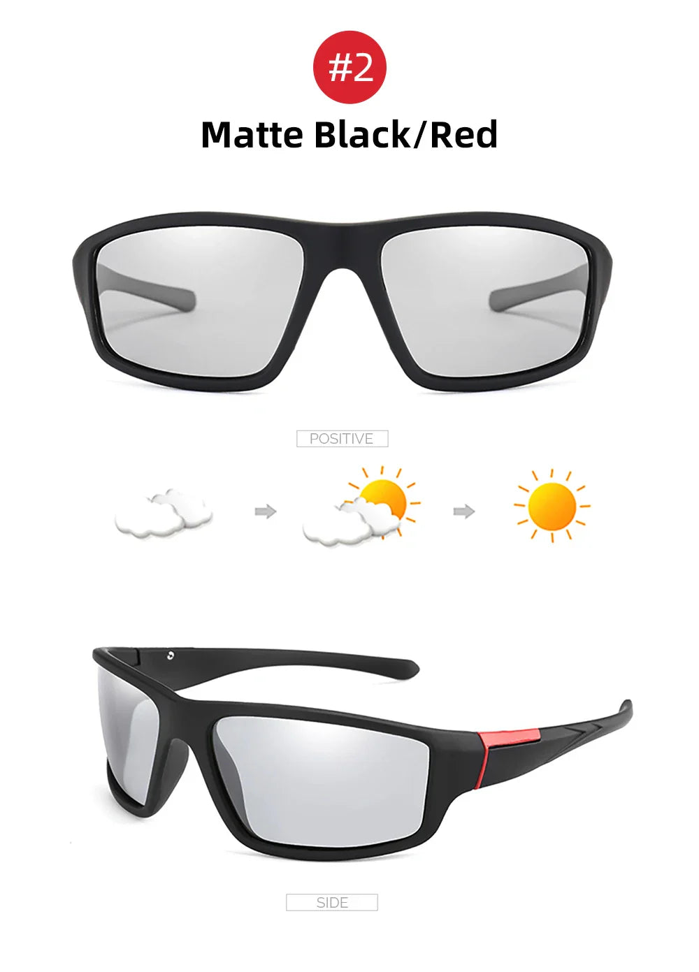 VIVIBEE Men Photochromic Sunglasses Black Sports Goggles Women Color Changing Polarized Driving 2026 Discoloration Sun Glasses