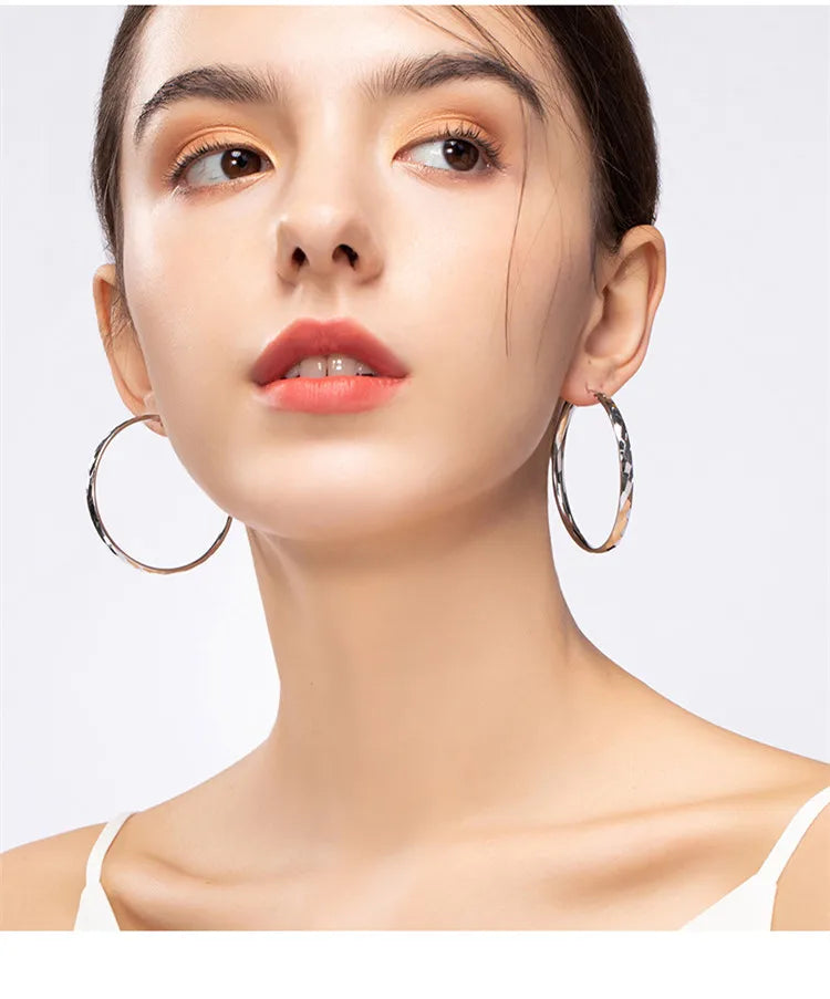 Somilia - Women's Big Hoop Earrings, New Collection 100% 925 Sterling Silver Jewelry Fashion Women18K Golden серьги кольца