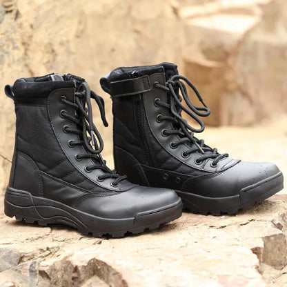 CQB.SWAT Desert Swat Army Men Military Tactical Boots Outdoor Combat Boots Police Work Boots Black