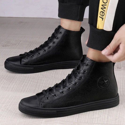 Black Warm Fur Men Boots Fashion Genuine Leather women Boots