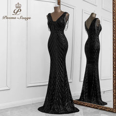 black evening dresses vestidos elegantes para mujer de noche largo