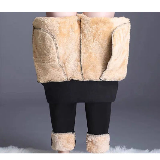 Women Pant Winter Lambskin Cashmere Pants Warm Female Casual Pants Harem Pants