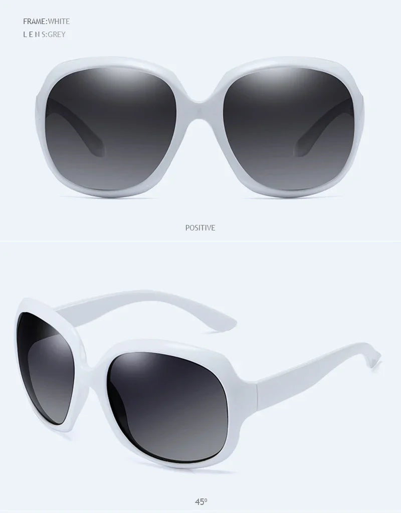 FUQIAN Brand Design Elegant Polarized Oversized Round Sunglasses Women Simple Fashion Big Plastic Ladies Sun Glasses UV400