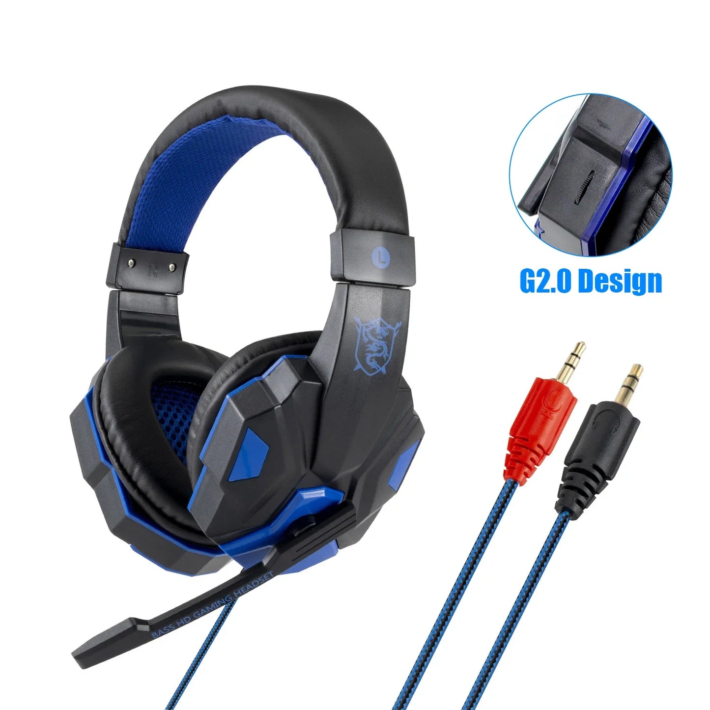 Wired Gaming Headphones With Microphone Led Light For Computer PS4 PS5 Xbox