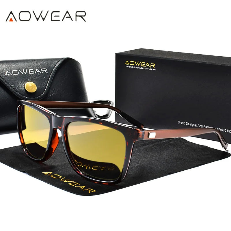 Glasses for Women Square Yellow Night Driving Goggles Sunglasses Ladies