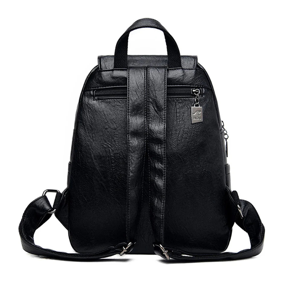 Genuine Women Leather Backpack Fashion Female Shoulder Bag Sac a Dos Ladies Bagpack Mochilas School Bags For Teenage Girls 2024