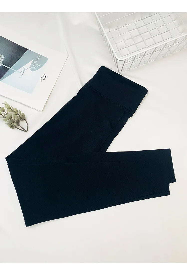 Women Sharkskin Black Leggings Thin Workout Stretch Fitness
