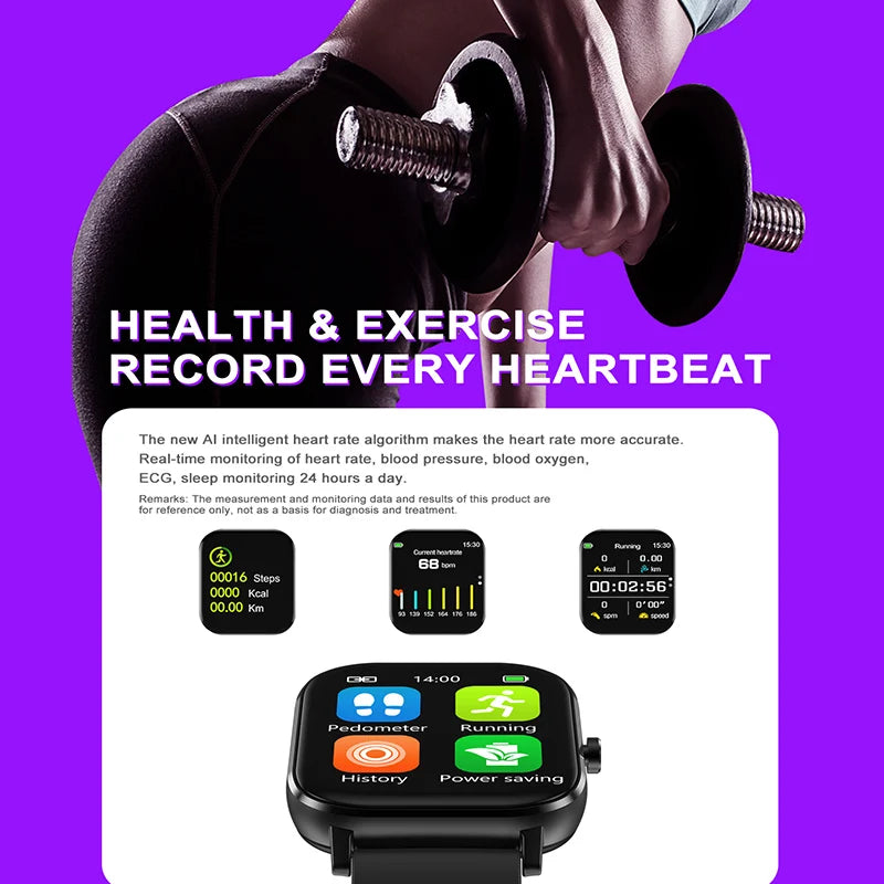 P8 Smart Watch Men Women Heart Rate Blood Pressure Monitor Bluetooth Connect Smartwatch Fitness for Android Sport Watch Smart