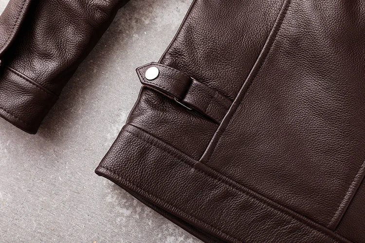 Men's Real Cowhide jackets Genuine Leather Jacket Men Clothing