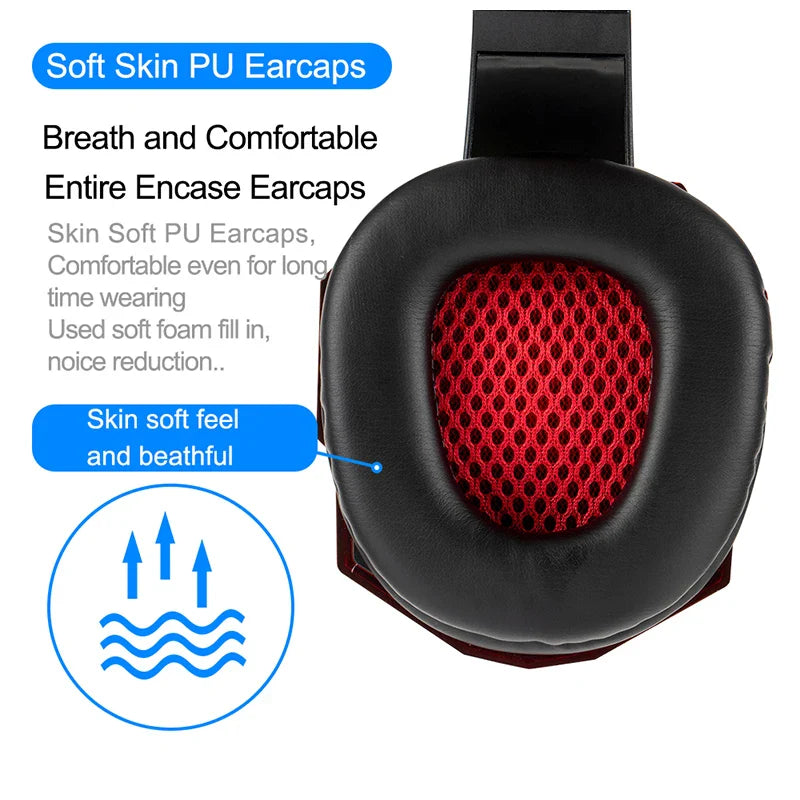 Wired Gaming Headphones With Microphone Led Light For Computer PS4 PS5 Xbox