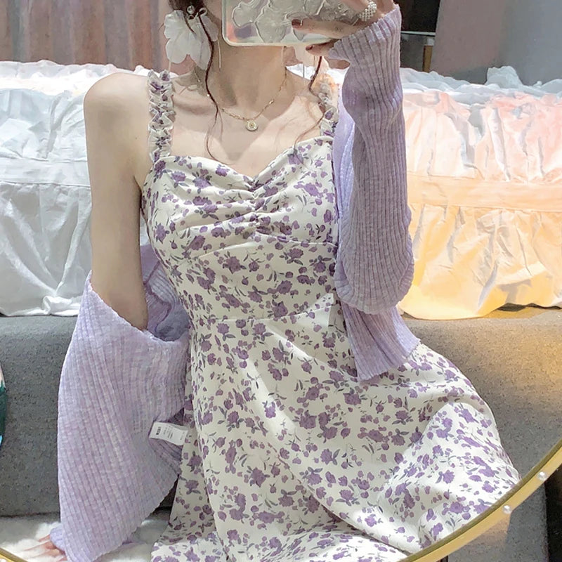 Dresses Woman Summer Party Sleeveless Y2k Sling Casual Aesthetic