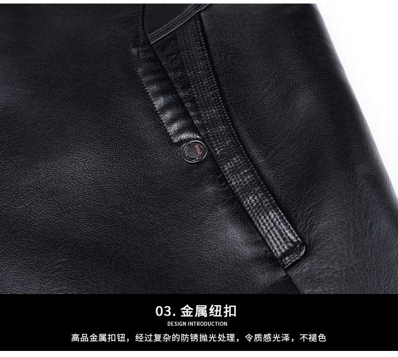 YXL-222 Leather Jacket Men's Fur One Casual Thickened Plus Cashmere