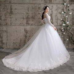 Bridal wedding dress Embroidered Lace on Net Full-sleeve Lace Up Mermaid