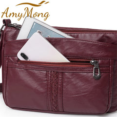 Fashion All-match Solid Color Messenger Bag High Capacity Womens Shoulder Bags