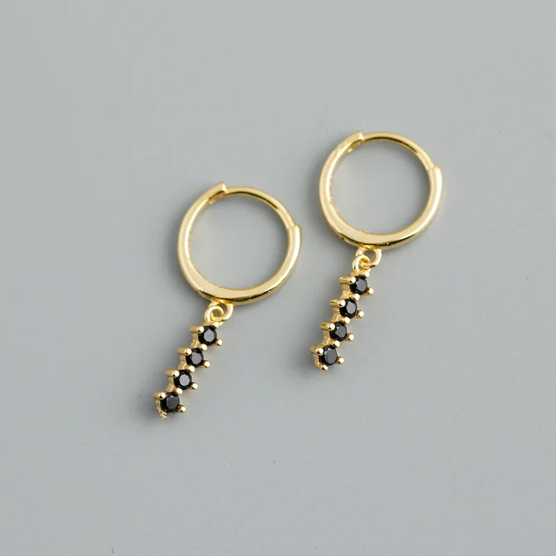 WANTME New Arrival Fashion Korean Blue Zircon Spike Geometric Stud Earrings for Women Real 925 Sterling Silver Gothic Jewelry