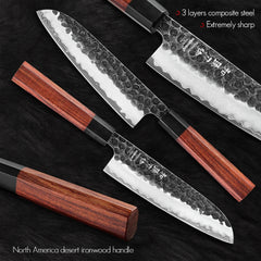 7 Inches Santoku Knife Three-layer Composite Steel Stainless Steel Kitchen