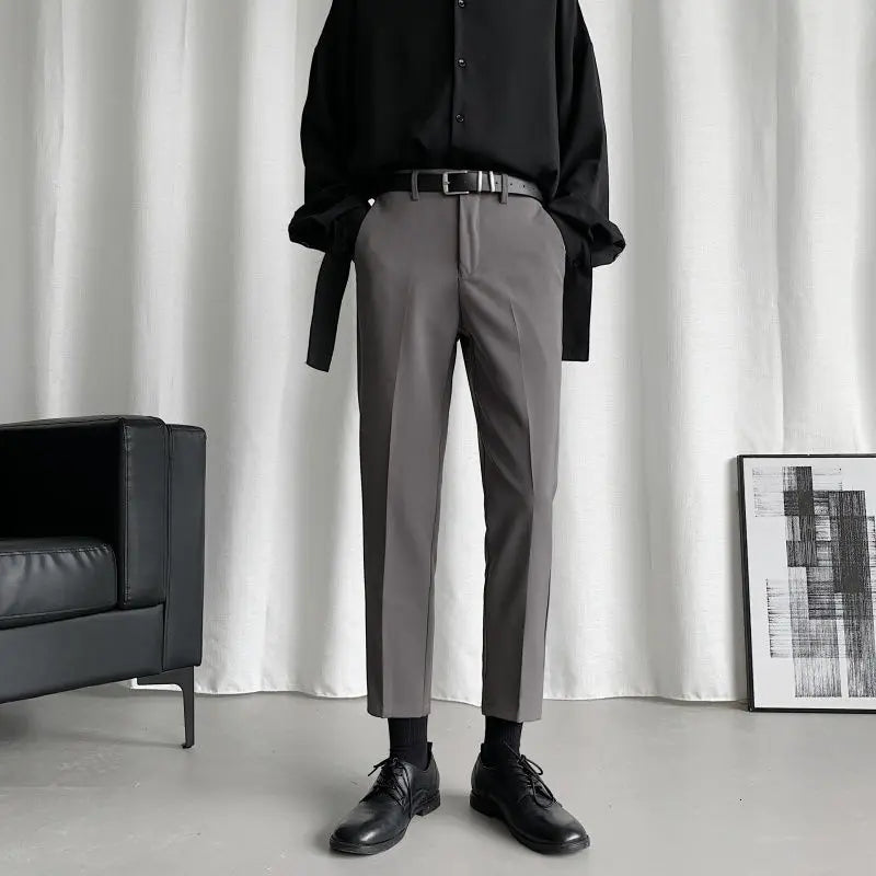 Suit Pants Men Slim Fashion Solid Color Business Society Dress Pants Men Straight Pants