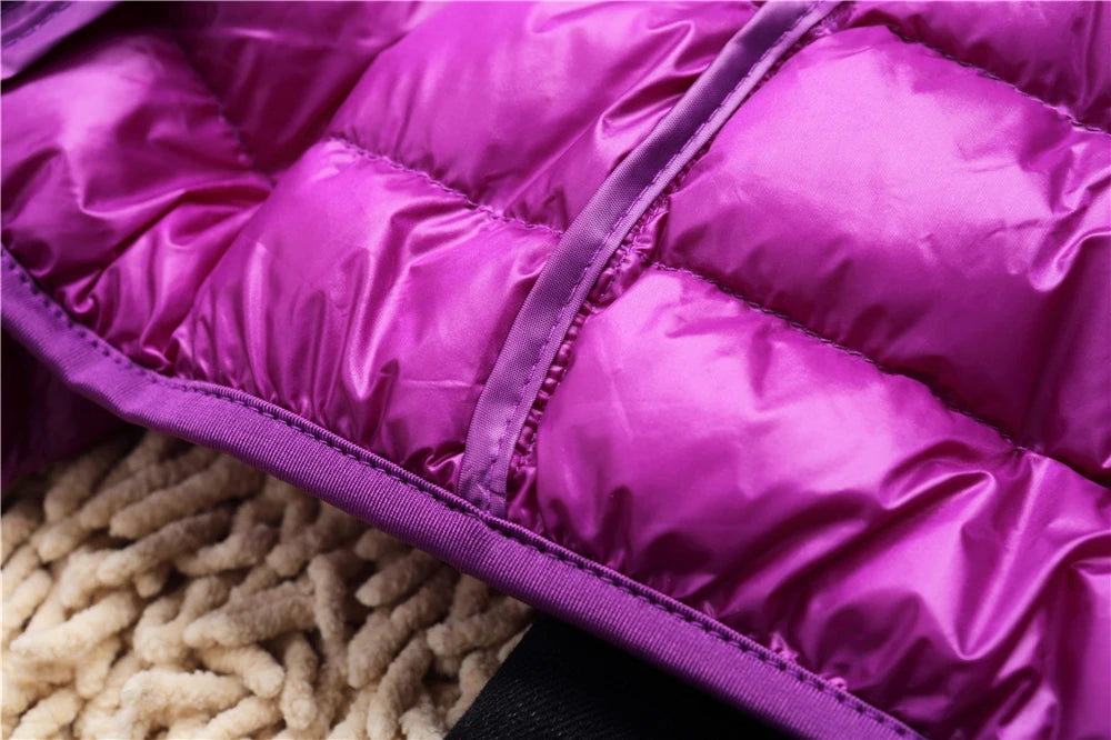 Women Winter Reversible Jackets 90% White Duck Down Keep Warm