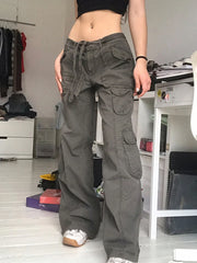 Straight Leg Jeans Woman High Waist Baggy Jeans Y2K Clothes Streetwear Bottoms Cargo