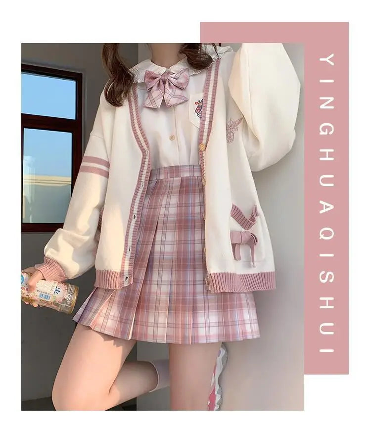 Autumn Winter Women Sweater Loose Japanese Style Sweet Knitted Cardigan