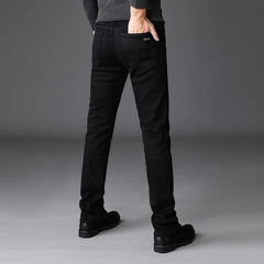 Men Classic Advanced Fashion Brand Jeans Jean Homme Man Soft Stretch Black