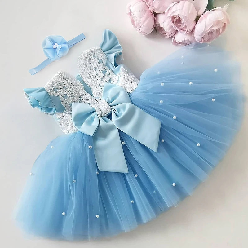 Toddler Girls Summer Lace Frocks Tutu Dress Kids Baby Children Elegant Wedding