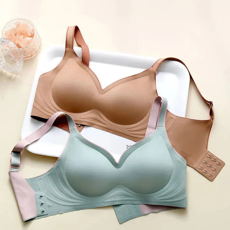 plus size women's underwear seamless no steel ring  bra push-ups comfortable