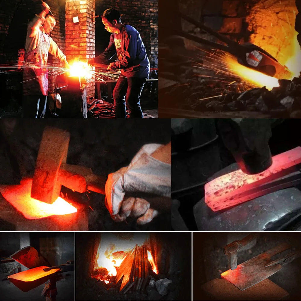 Full Tang Handmade Forged Chef Knife Hard Clad Steel Blade Butcher Slaughter