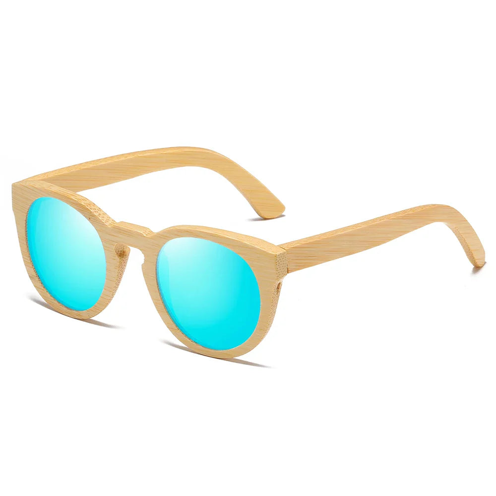 GM Design Women Bamboo Sunglasses With Polarized Mirror Lenses Of Bamboo Wood Sunglasses With Gift paper box 824