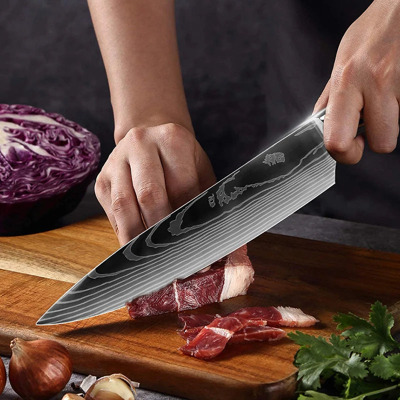 Kitchen knives Set Professional Chef Knives Japanese 7CR17 440C High Carbon
