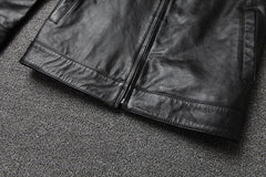 Genuine Leather Jacket Men Vintage Natural Cowskin Coat