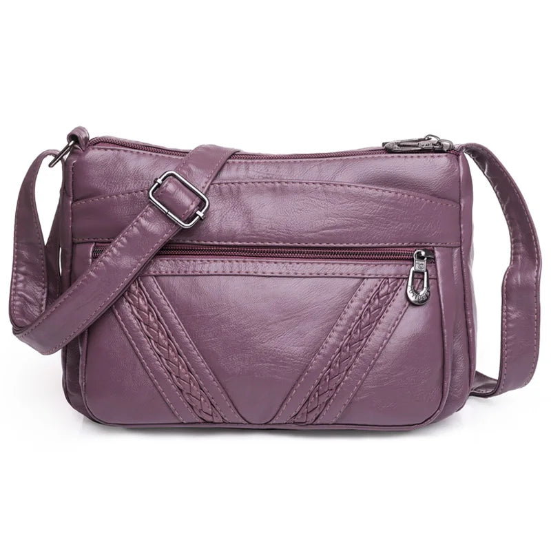 Fashion All-match Solid Color Messenger Bag High Capacity Womens Shoulder Bags