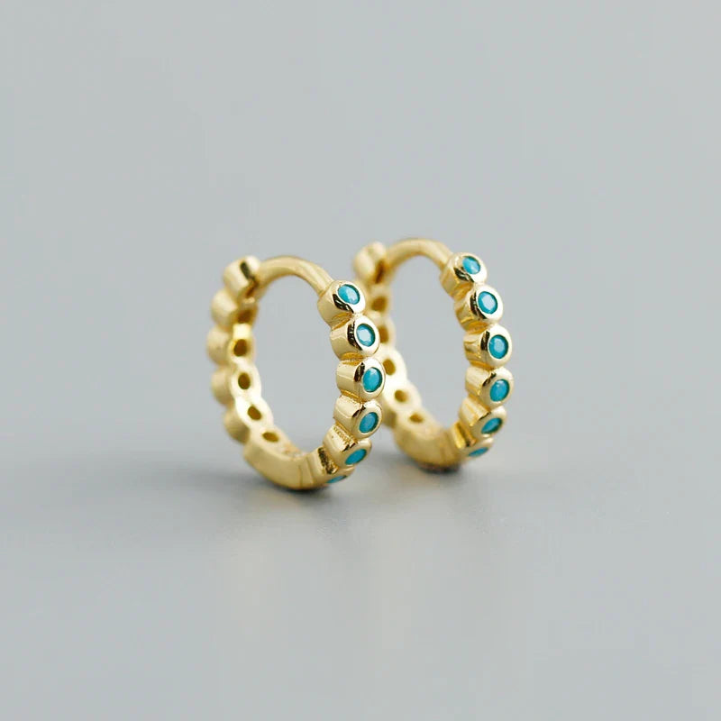 WANTME New Arrival Fashion Korean Blue Zircon Spike Geometric Stud Earrings for Women Real 925 Sterling Silver Gothic Jewelry