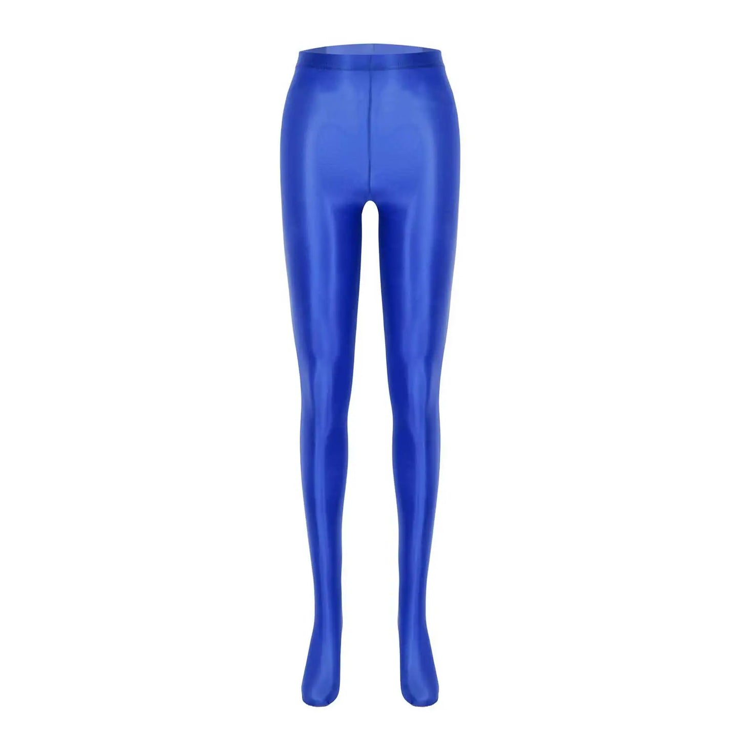 Women Glossy Solid Color Pantyhose High Waist Tights Stockings Footed Leggings