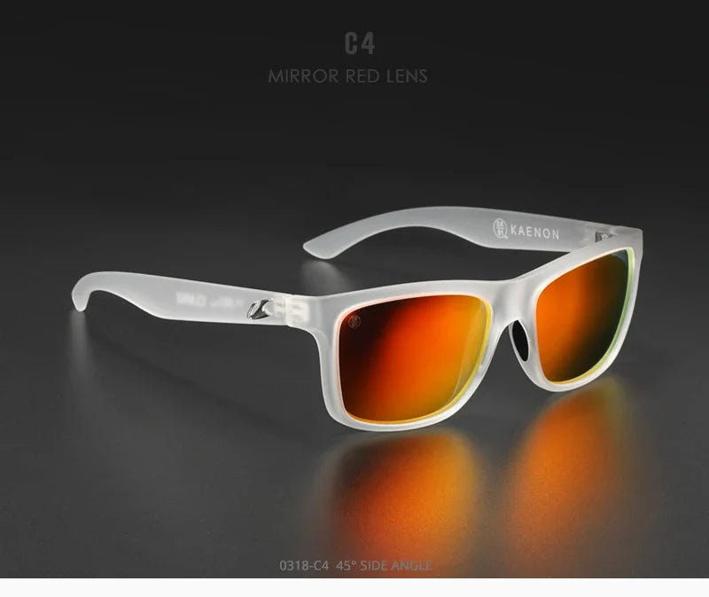 KAENON Square Polarized Sunglasses Men TR90 Flexible Sports Sun Glasses For Women Real Coating Lens With Original Box
