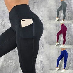 High Waist Push Up Leggins Fitness Tights Pocket Workout Leggings Women