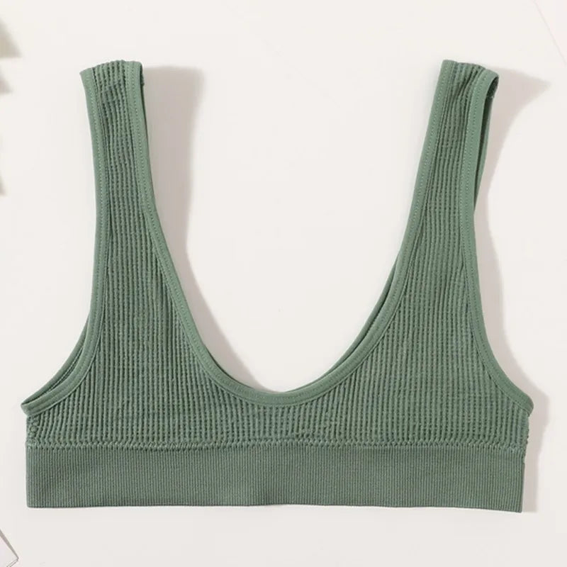 Women Seamless Bras Deep-U Shape Push Up Brassiere Small Cup Bralette