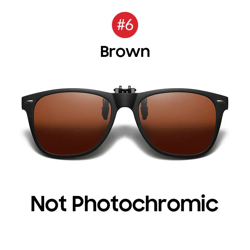 VIVIBEE Men Photochromic Polarized Lens Flip Up Clip on Sunglasses Women Driving Sun Glasses with Clips 2026 Trending Product