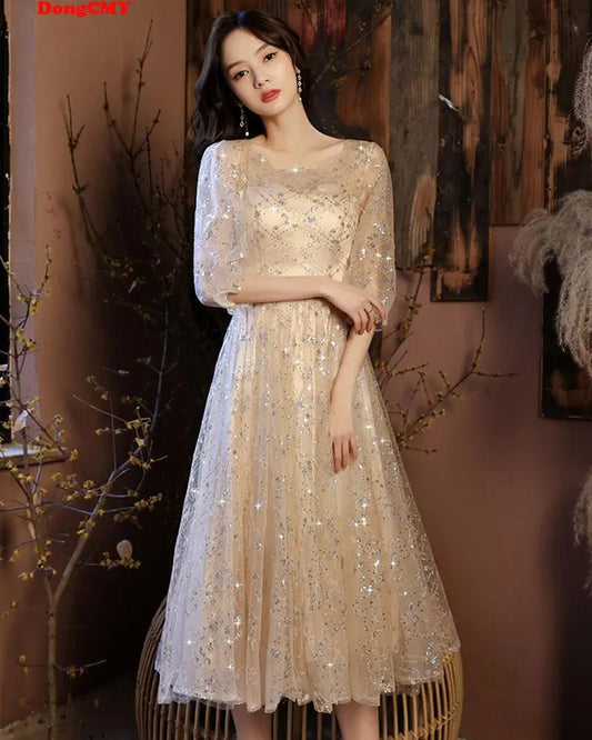 Homecoming Dresses: Tulle Champagne Color Prom Dress Dong CMY Plus Size
