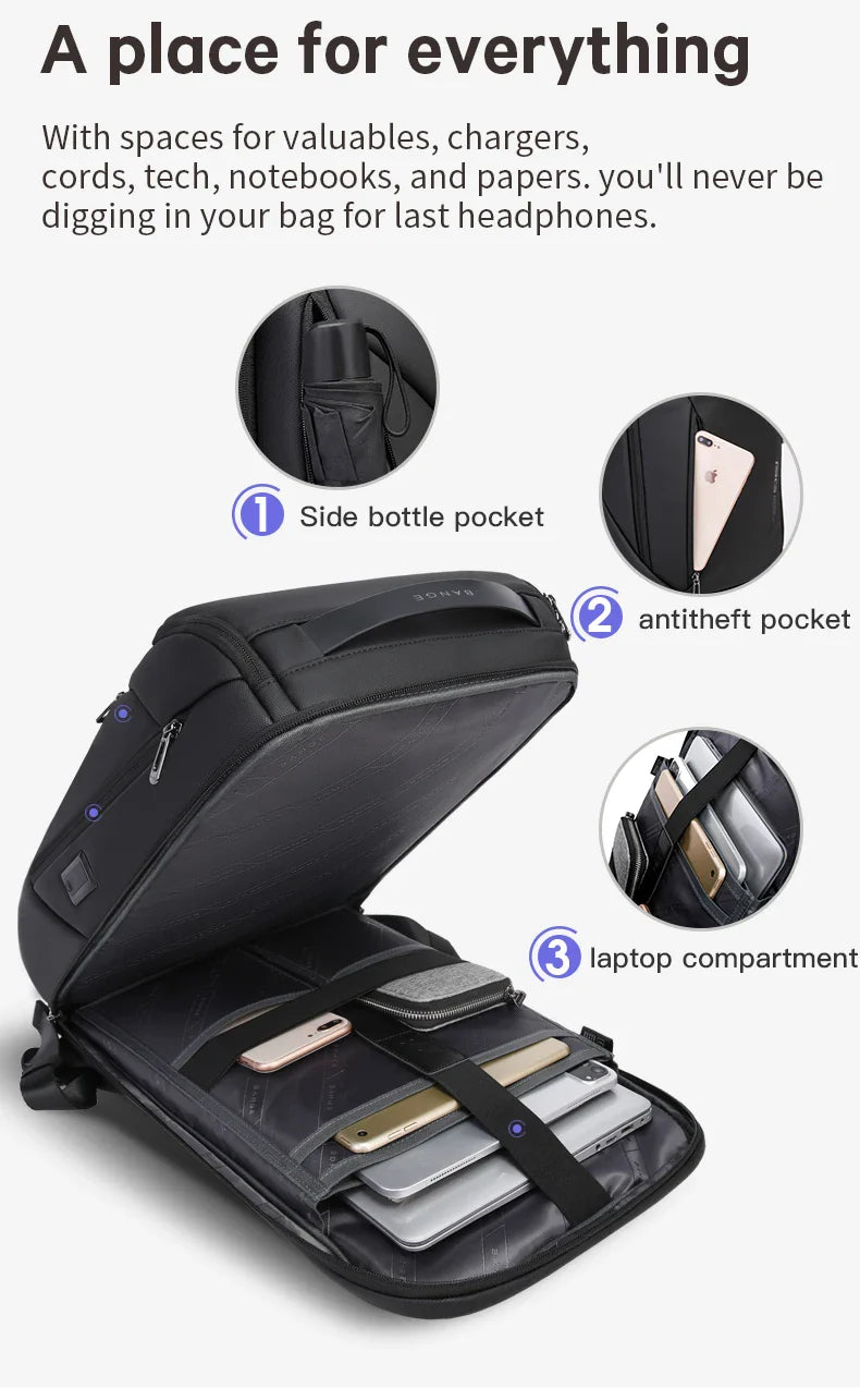 BANGE Business Backpacks Laptop 15.6 inch Multifunctional WaterProof Big Capacity Daily Work Male Backpack School Bag Mochila