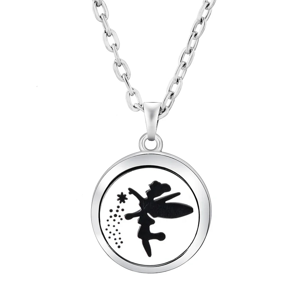 New Stainless Steel Fashion Tree Of Life  Aromatherapy Necklace Essential Oil Diffuser Perfume Locket Pendant Women Jewelry Gift