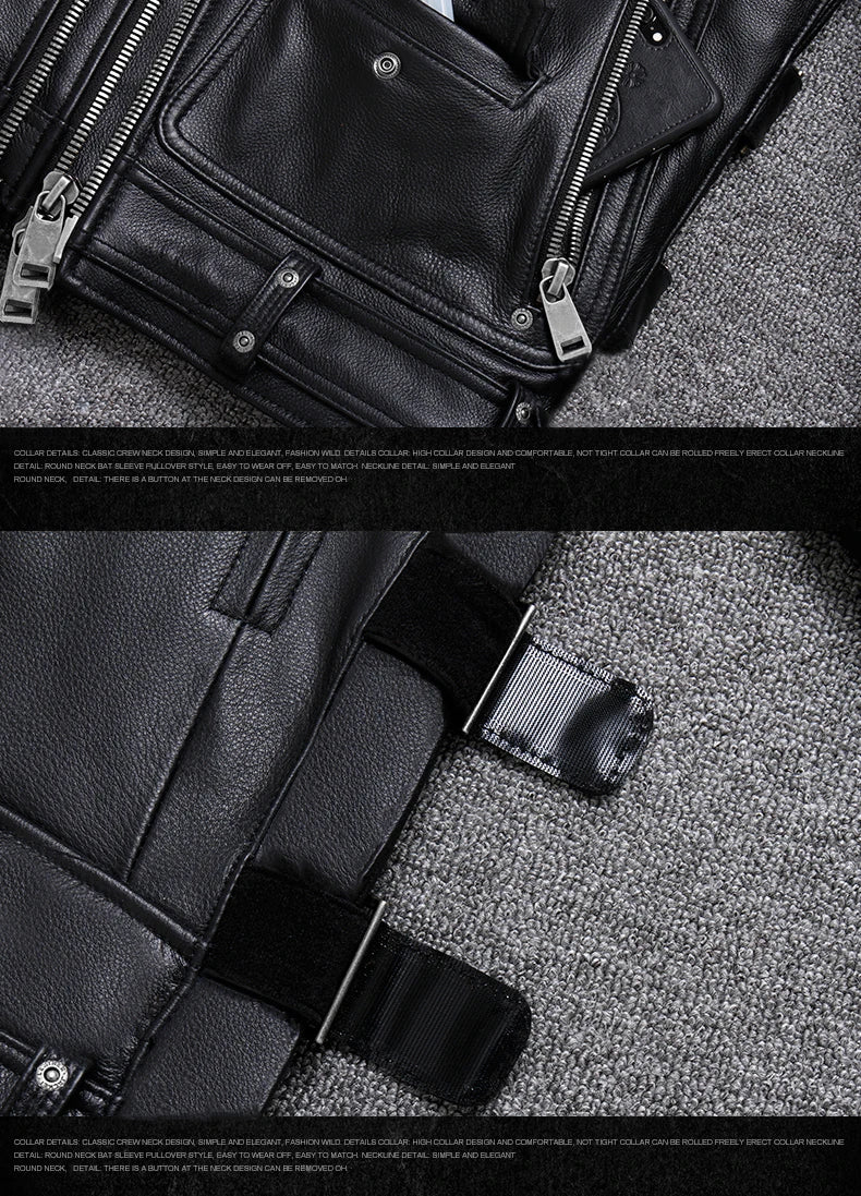 Spring Black Pu Leather Motorcycle Jacket for Men Style Long Sleeve