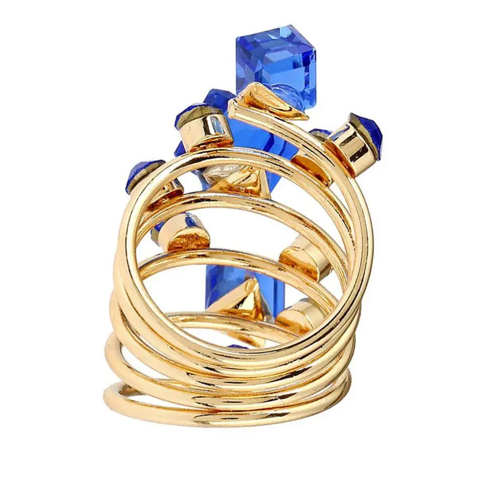 Crystal Aesthetic Rings for Women Y2K Gothic Large Stone Knuckle Rings Rhinestone