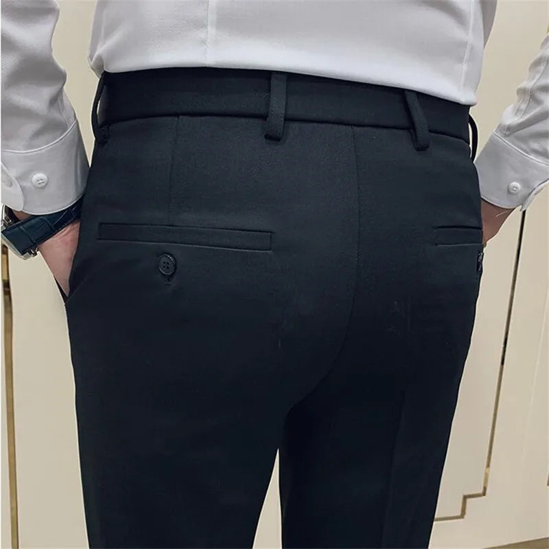 Mens Pants Korean Slim Fit Men Casual Ankle Length Pants Streetwear