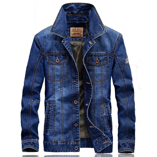 Men's Denim Jacket Coat Male Overcoat Spring Autumn Oversized Retro Casual Denim Jacket Men Clothing Outerwear