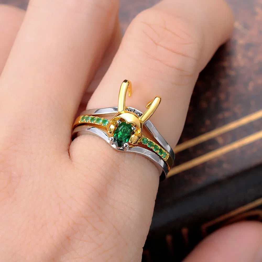 Loki Ring Thor Loki Horns Helmet Matching Paired Rings Set For Women