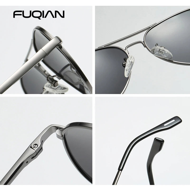 Sunglasses Men Luxury Metal Black Aviation Sun Glasses Male