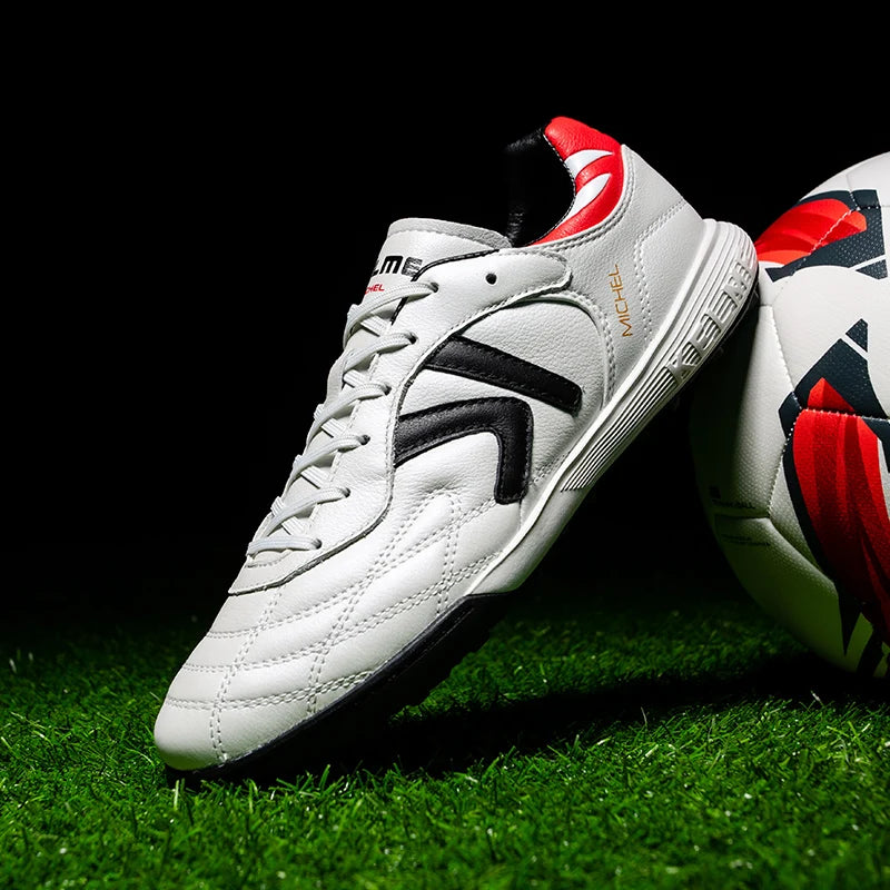 Soccer Shoes TF Football Boots Calf-Skin Cleats  Professional Futsal Original